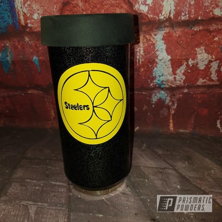 Powder Coating: Drinkware,City Lights PMB-2689,RAL 1018 Zinc Yellow,Steelers,Can Koozie,Custom Logo,Koozie