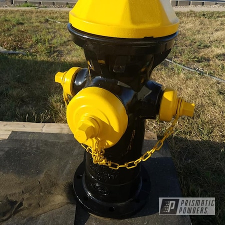 Powder Coating: Ink Black PSS-0106,2 Color Application,RAL 1003 Signal Yellow,Miscellaneous,Fire Hydrant,Vintage