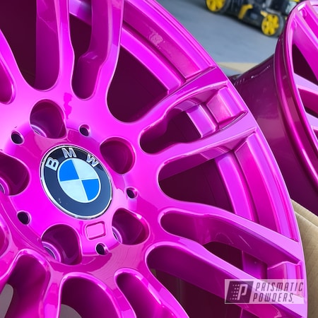 Powder Coating: Wheels,Automotive,Aluminum Rims,BMW,19" Aluminum Rims,Automotive Rims,Car Parts,Automotive Parts,Car Wheels,Automotive Wheels,Aluminum Wheels,Clear Vision PPS-2974,BMW Wheels in Illusion Pink,Illusion Pink PMB-10046