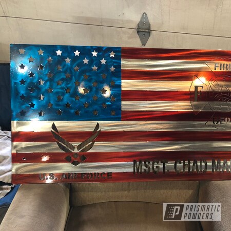 Powder Coating: American Flag,Clear Vision PPS-2974,Metal Sign,Flags
