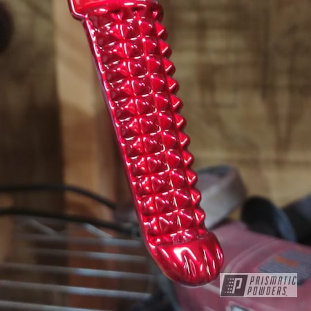 Powder Coating: Motorcycles,Wizard Red PPS-4690,POLISHED ALUMINUM HSS-2345,Bike Parts,Automotive,foot pegs