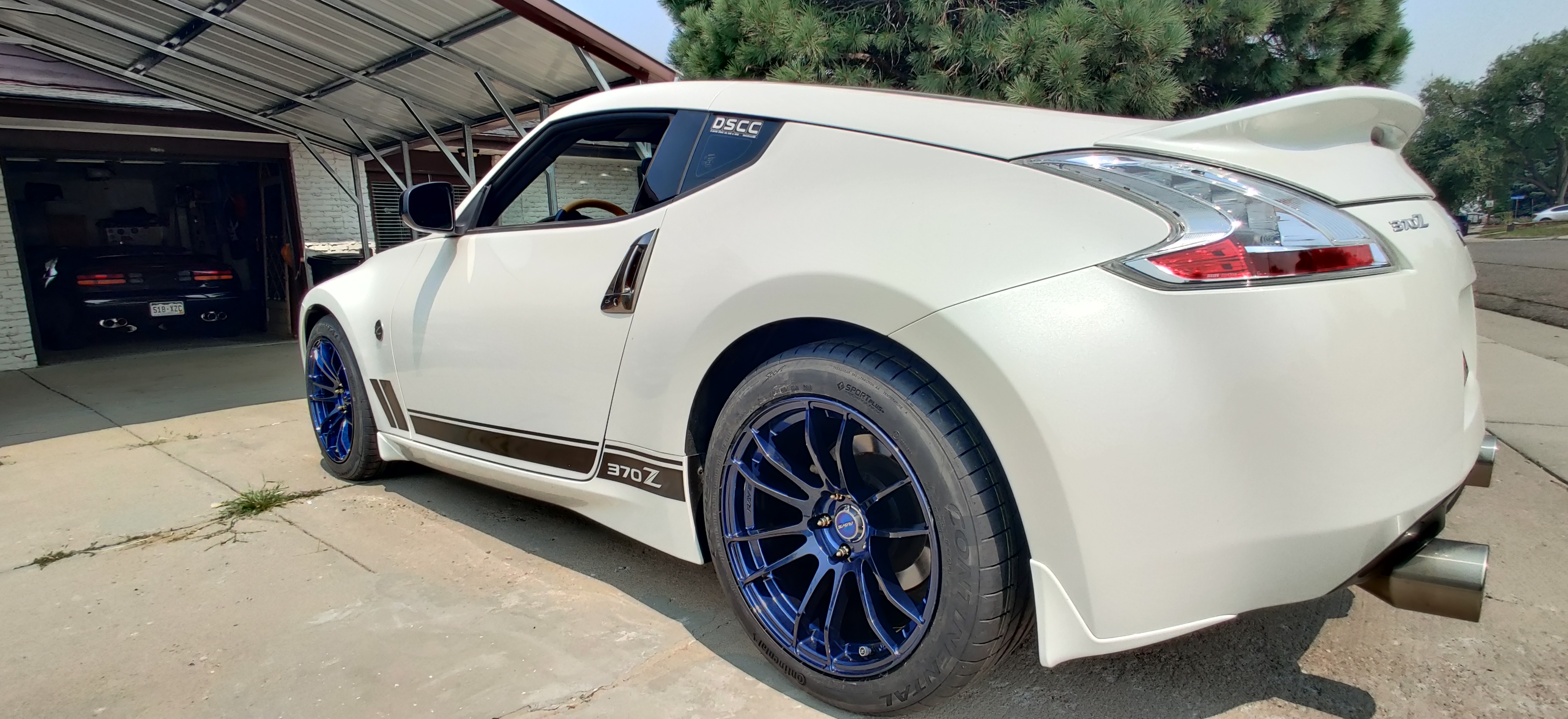 Nissan 370z with RAYS Rims done in Misty Midnight and Clear Vision ...