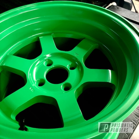 Powder Coating: Lucky Green PSB-6710,Wheels,Automotive,Civic Si,Honda,Aluminum Wheels