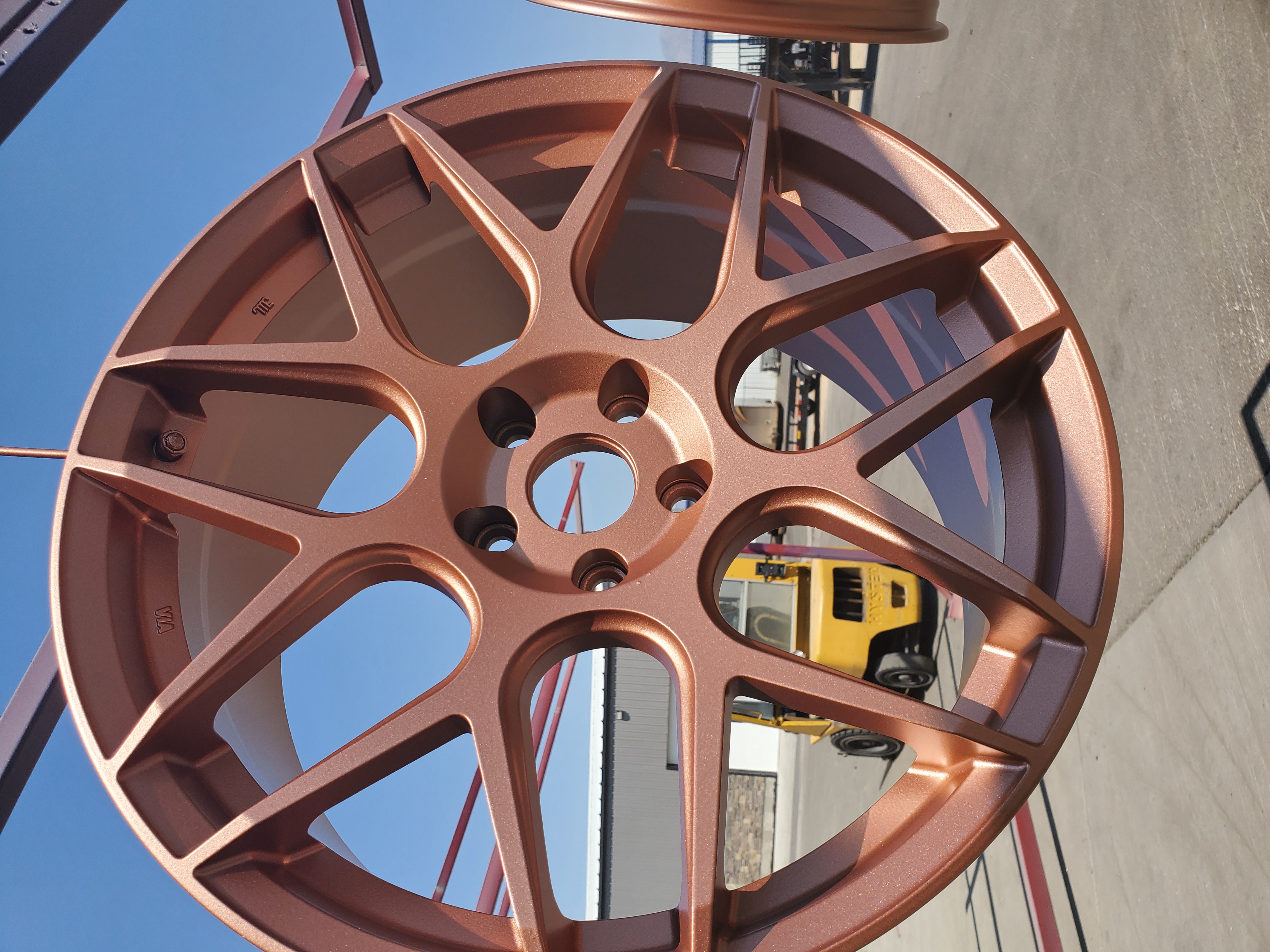 Wheels coated with Fireside Copper | Prismatic Powders
