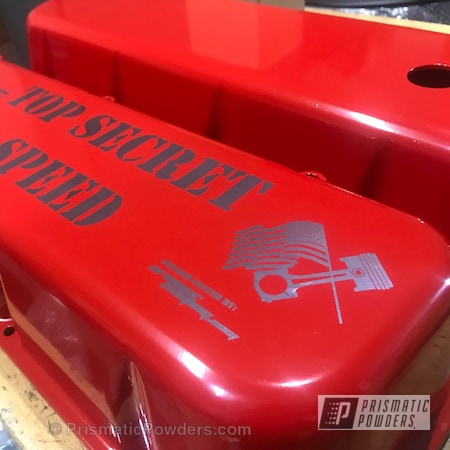 Powder Coating: Valve Cover,Valve Covers,Very Red PSS-4971,Single Stage Application,Automotive,Custom Auto Parts