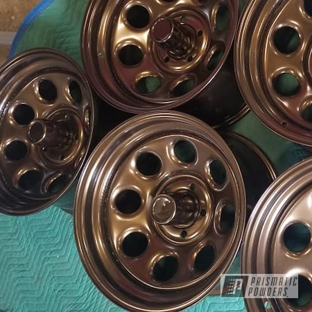Powder Coating: 16" Steel Wheels,Automotive Rims,Bronze Chrome PMB-4124,Automotive Wheels,Automotive,Wheels,Steel Rims