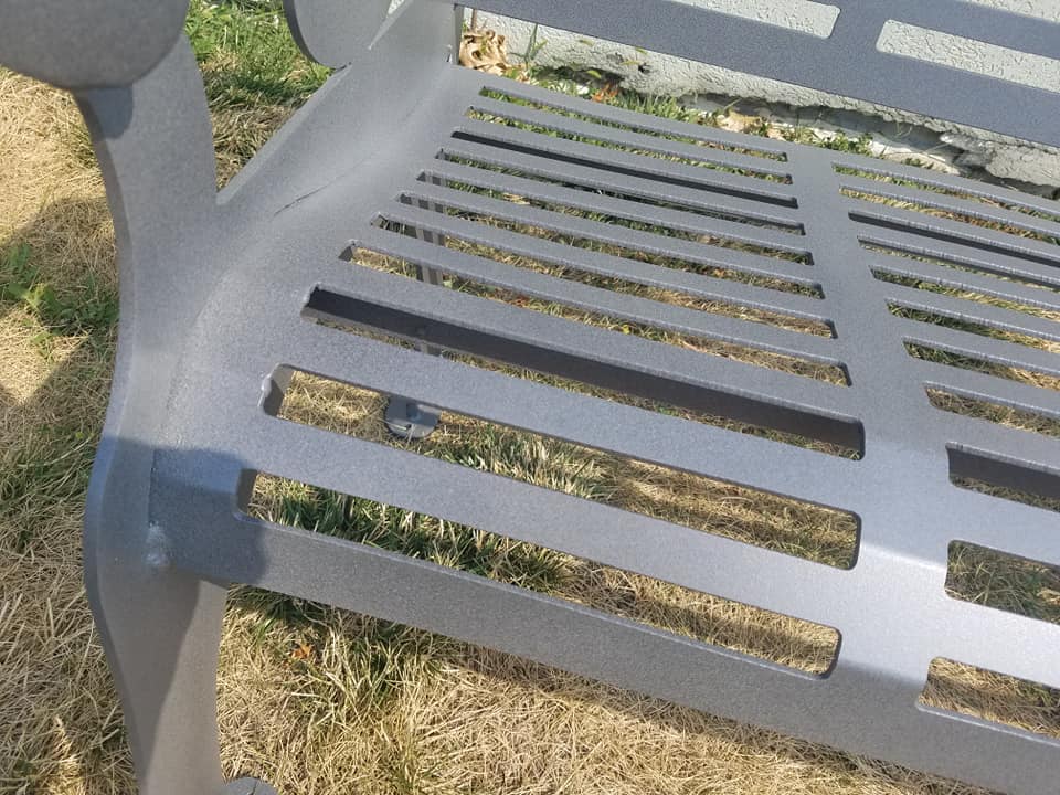 Outdoor Patio Bench done in Pewter Texture and Desert White Wrinkle ...