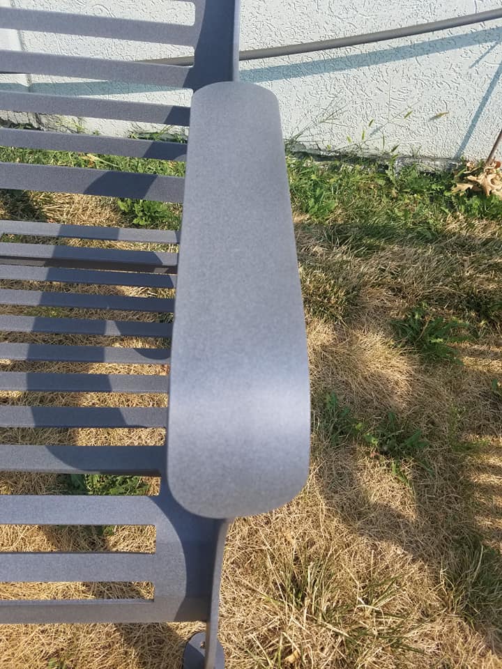 Outdoor Patio Bench done in Pewter Texture and Desert White Wrinkle ...