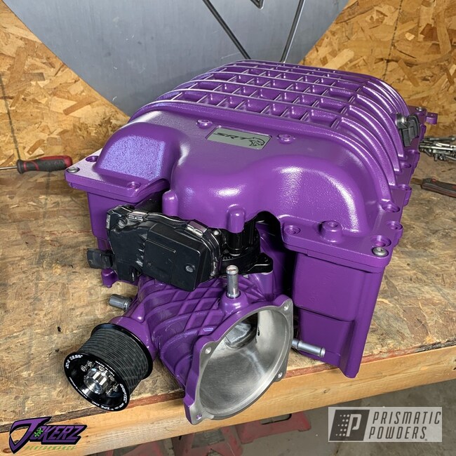 Powder Coated Hellcat Supercharger In Blue Lilac