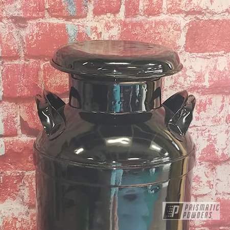 Powder Coating: Ink Black PSS-0106,Vintage Cream Can,Cream Can,Milk Can,Dairy Farm,Antiques,Vintage