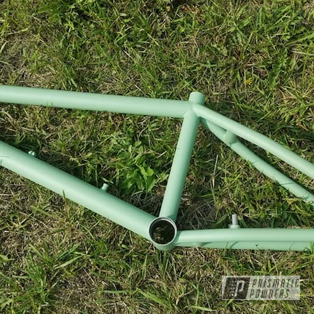 Powder Coating: Bicycles,Bike Frame,Bike,Casper Clear PPS-4005,Bicycle,Bicycle Frame,RAL 6021 Pale Green