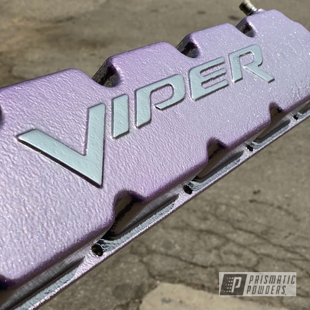 Powder Coating: Automotive,Viper,Pearl Lavender PPB-6384,srt10,Dodge,SUPER CHROME II PSS-10300,Car Parts,Valve Cover