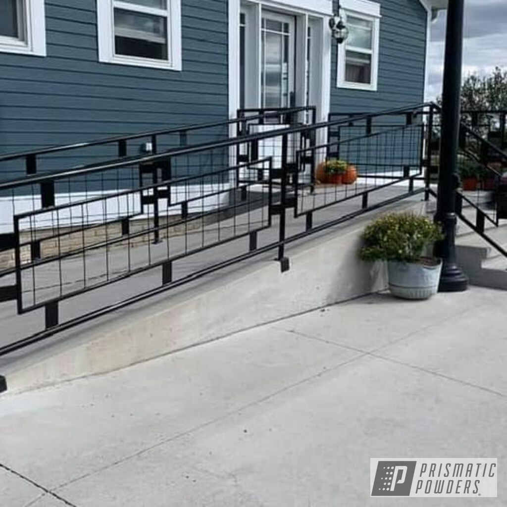 Custom Hand Railings coated in Gloss Black | Prismatic Powders