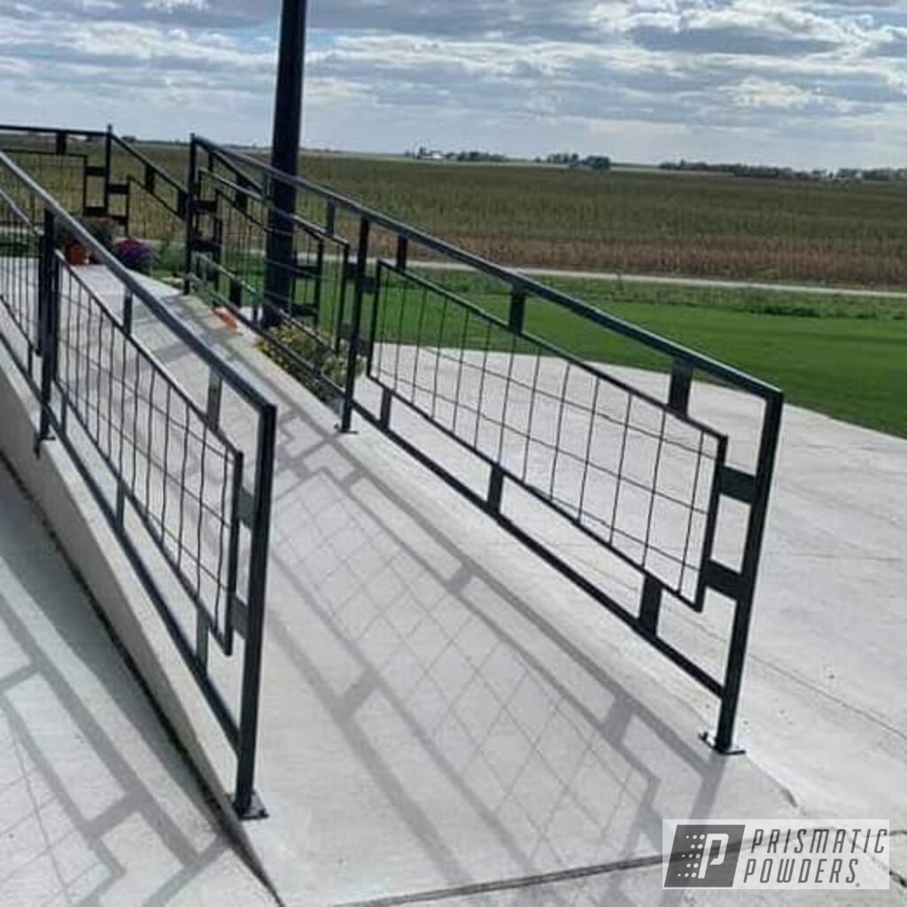 Custom Hand Railings coated in Gloss Black | Prismatic Powders