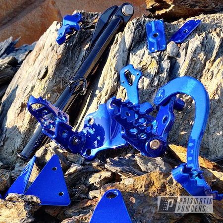 Powder Coating: Bike Parts,Clear Vision PPS-2974,Automotive,Pearl Black PMB-5347,Pedals,Kickstand,Motorcycles,Yamaha WR X125 ,Dirtbike,Footrest,Yamaha,Illusion Blueberry PMB-6908,brackets