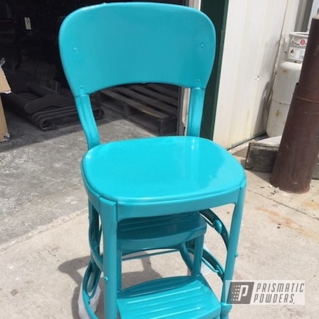 Powder Coating: Vintage Chair,chair,High Chair,Metal Chair,NATIVE TURQUOISE PSS-2791