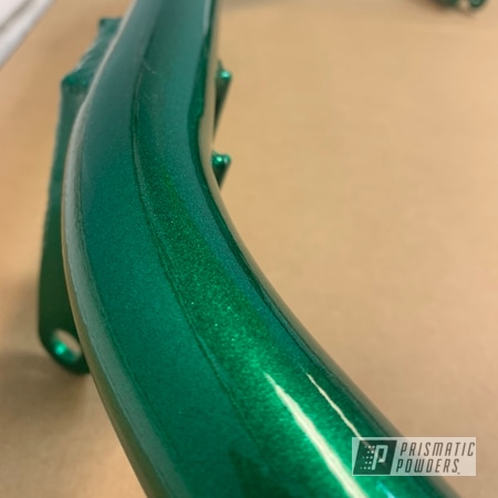 Powder Coating: Automotive Parts,Clear Vision PPS-2974,Ultra Illusion Green PMB-5346,Automotive