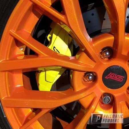 Powder Coating: Wheels,19" Wheels,19",Automotive,Clear Vision PPS-2974,STI,Subaru,Illusion Orange PMS-4620