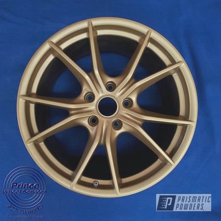 Powder Coating: Aluminum Wheels,Automotive Parts,Automotive Rims,Alloy Wheels,Porsche,Aluminum,Automotive,Aluminum Rims,Satin Poly Gold PMB-6487,Custom Wheels,Wheels