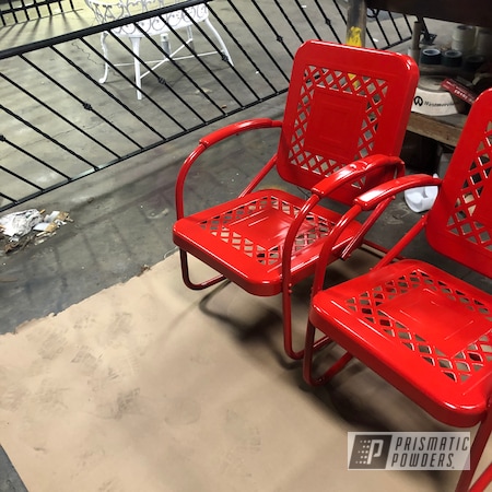Powder Coating: Stamped Steel Patio,Lawn Chairs,Patio Chairs,Chairs,Red,Furniture,RAL 3000 Flame Red