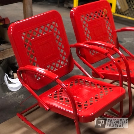 Powder Coating: Stamped Steel Patio,Lawn Chairs,Patio Chairs,Chairs,Red,Furniture,RAL 3000 Flame Red