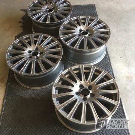 Powder Coating: 2 Stage Application,Clear Vision PPS-2974,Automotive,Kingsport Grey PMB-5027,Wheels