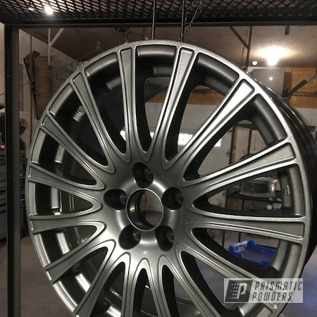 Powder Coating: 2 Stage Application,Clear Vision PPS-2974,Automotive,Kingsport Grey PMB-5027,Wheels