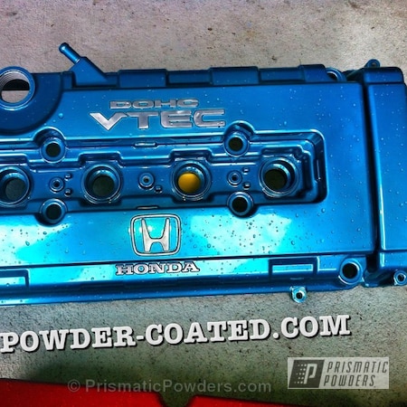 Powder Coating: H,Valve Cover,Teal B16 Valve Cover,SUPER CHROME USS-4482,chrome,D,HD TEAL UPB-1848,Automotive