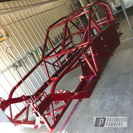 Powder Coating: Race Chassis,Automotive,Clear Vision PPS-2974,Powder Coated Frame,Race Car Frame,chassis,Illusion Cherry PMB-6905