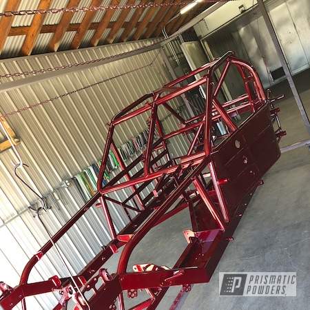 Powder Coating: Race Chassis,Automotive,Clear Vision PPS-2974,Powder Coated Frame,Race Car Frame,chassis,Illusion Cherry PMB-6905