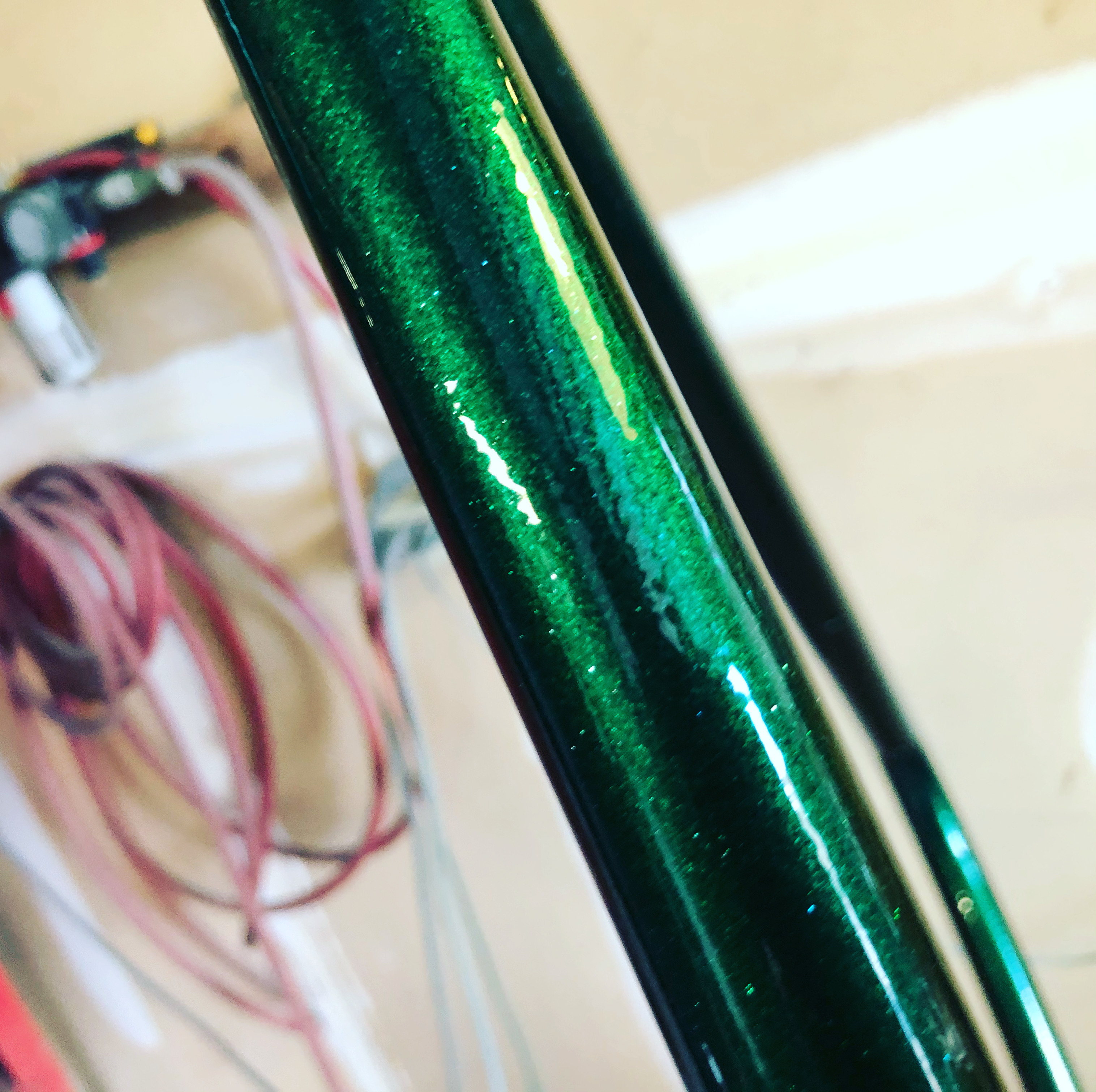 Upb Frame Custom Mini Bike Frame finished in Ultra Illusion Green and Biggs ...