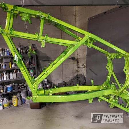 Powder Coating: Automotive,Clear Vision PPS-2974,Green,Illusion Sour Apple PMB-6913,4 Wheeler