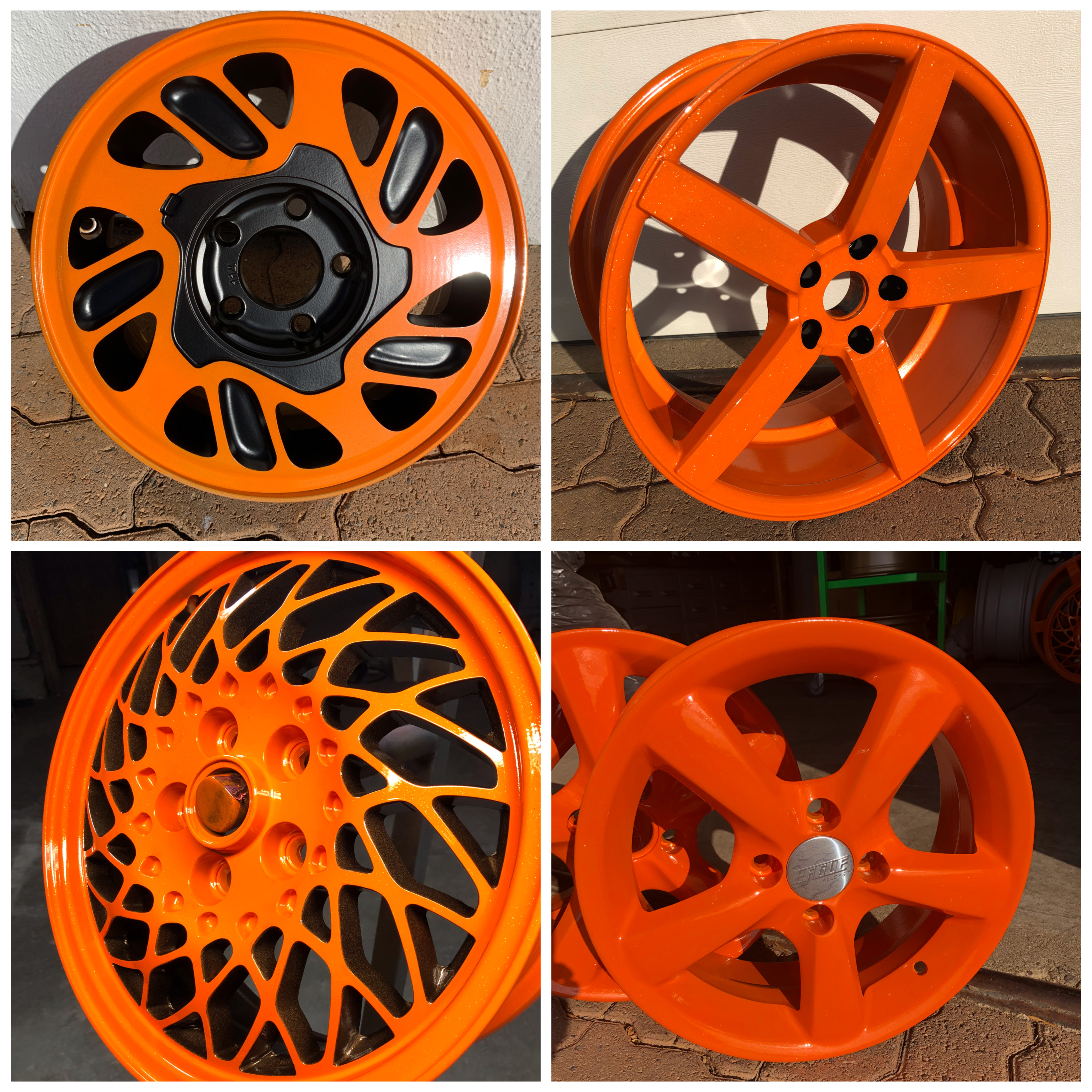 Rims Coated With an Orange Finish | Prismatic Powders