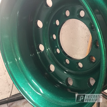 Powder Coating: Kenworth,22.5 Alcoa,Freightliner,Forged Wheel,Alloy Wheels,Clear Vision PPS-2974,Ultra Illusion Green PMB-5346,Peterbilt