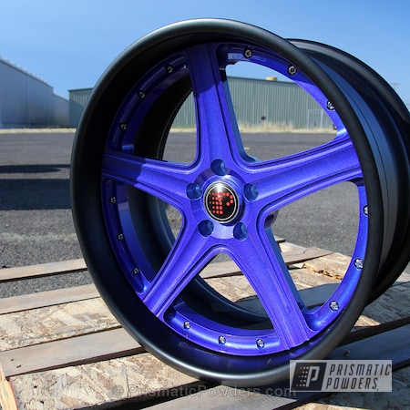 Powder Coating: Blue wheels,LOLLYPOP BLUE UPS-2502,Heavy Silver PMS-0517,Custom 2 Coats,Wheels