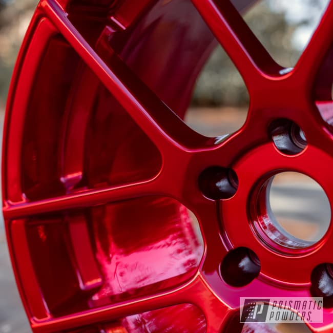 Custom Wheels Finished with Lollypop Red