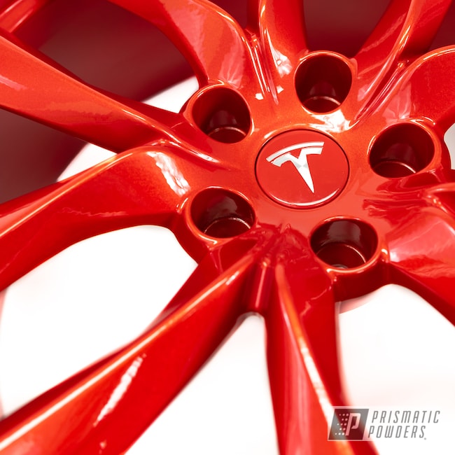 Powder Coated Tesla Wheel In Pms-4515