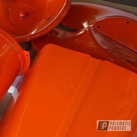 Powder Coating: Allis Chalmers Tractor,Cabot Orange PSS-1429,Miscellaneous,Single Powder Application,Solid Tone,Tractor Parts