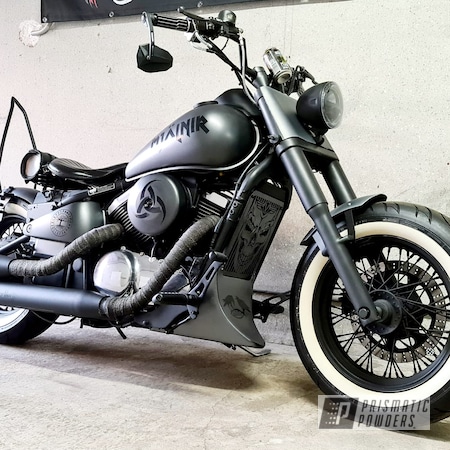 Powder Coating: Kawasaki,Chopper,Motorcycles,Speedway Grey PMB-4911,VN800,Two Stage Application,Casper Clear PPS-4005