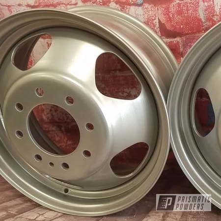 Powder Coating: Dually,Steel Wheels,Dually Wheels,Crushed Silver PMB-1544,Wheels,Steel Rims