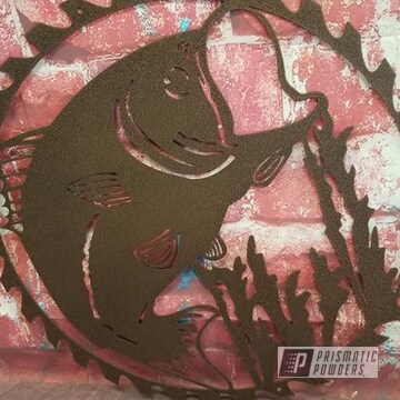 Powder Coated Metal Fish Art In Pwb-2878