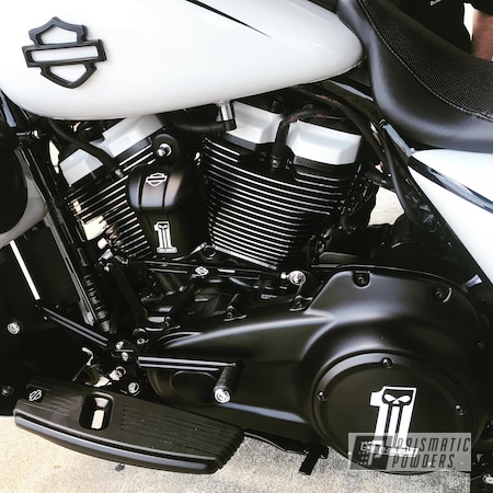 Powder Coating: Harley Davidson,BLACK JACK USS-1522,Arctic White PRS-5390,Accessories,Motorcycles,Custom Motorcycle Accents