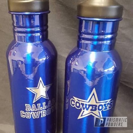 Powder Coating: Single Powder Application,Cheater Blue PPB-6815,Custom Koozies,Dallas Cowboys Theme,Solid Tone,Custom Bottle Keepers,NFL Football,Miscellaneous
