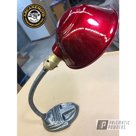 Powder Coating: Lamp,Silver Artery PVS-3014,Epoxy Primer ESS-6518,Home Decor,FRACTURED ILLUSION CHERRY PVB-10293,Mid-Century,Desk Lamp,Clear Vision PPS-2974