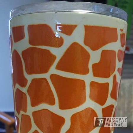 Powder Coating: Clear Vision PPS-2974,April the Giraffe,Clear Coat Used,Three Powder Application,Custom Cup,Custom 2 Coats,Illusion Orange PMS-4620,Miscellaneous