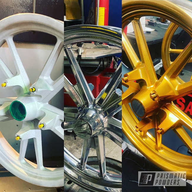 Powder Coated Harley Davidson Rims In Ppb-4698 And Pss-10300