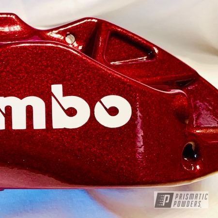Powder Coating: 4 Piston,Clear Vision PPS-2974,Subaru STI,Brembo,Brake Calipers,Brembo Brake Calipers,FRACTURED ILLUSION RED PVB-10295,Front Brakes