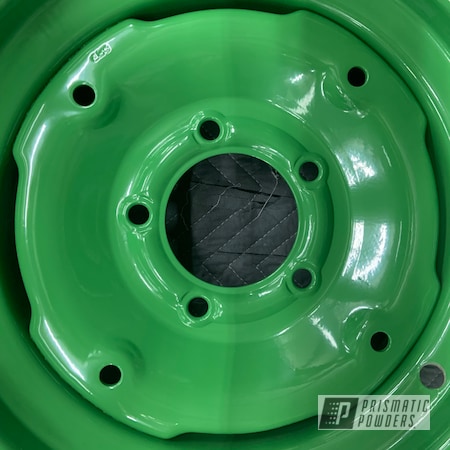 Powder Coating: Steelies,Tractor Green PSS-4517,Steel Wheels,Wheels