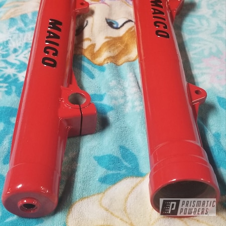 Powder Coating: Ink Black PSS-0106,Fork,Maico Forks,Very Red PSS-4971,Clear Vision PPS-2974