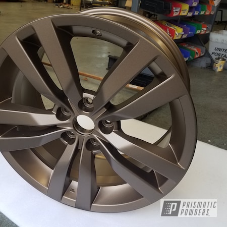 Powder Coating: Wheels,Bronze Subaru Rims,Two Stage Application,Rims,Subaru,18" Aluminum Rims,Highland Bronze PMB-5860,Fog Clear PPB-4761